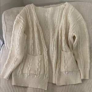 H&M Cream Cable Knit Cardigan